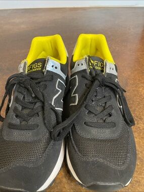 Figs edition New Balance Black Sneakers with Yellow Lining